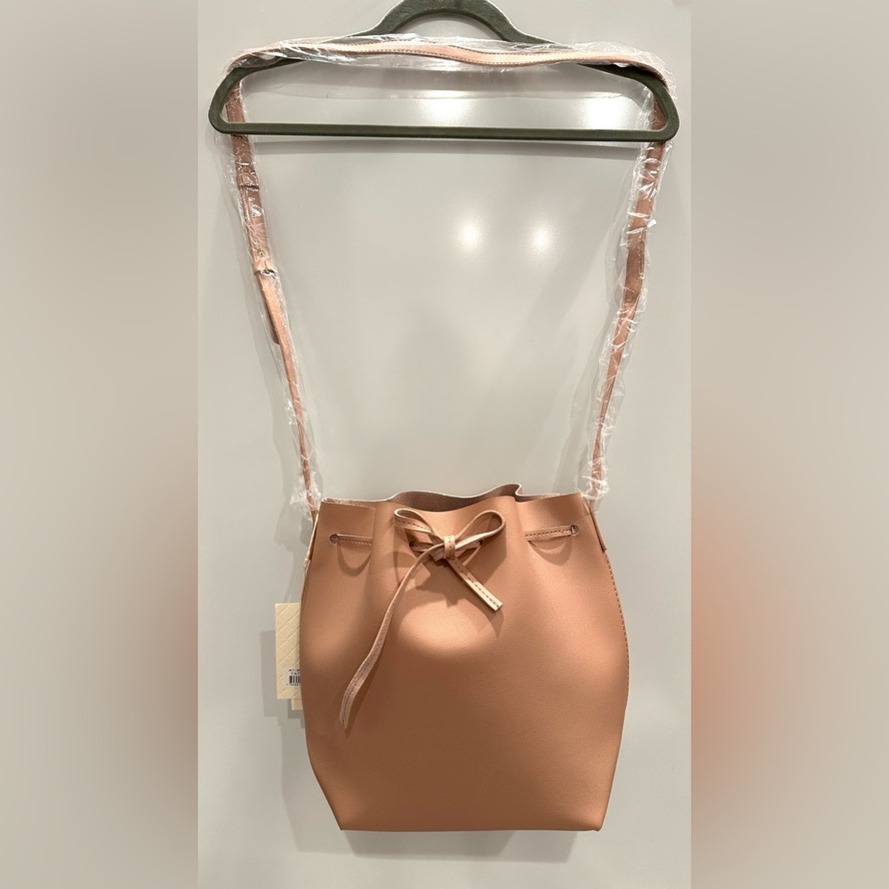 New Kayla+Ava Pink Vegan Leather Bucket Bag